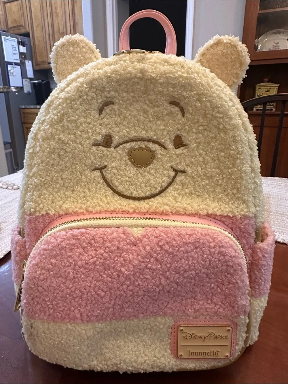 Loungefly Pastel Pink & Cream Sherpa Mini Backpack